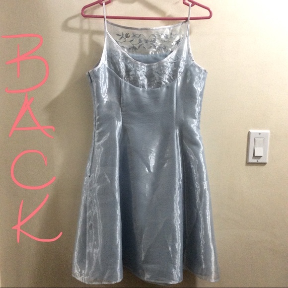 đź’–Stunning Oblique Petite satin embroidered formal dress - Picture 6 of 11